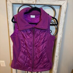 Columbia Purple Quilted Fleece Zip Vest Women’s Medium